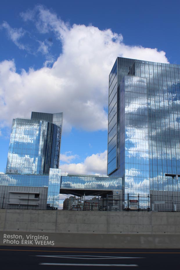 Reflecting glass high rise buildings in Reston Virginia Reflecting glass high rise buildings in Reston Virginia