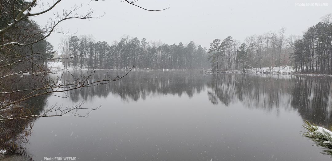 Snow on Cosby Lake Virginia